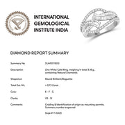 Bids.com 0.72 Carat Genuine White Diamond 14K White Gold Ring (E-F-G Color, VS-SI Clarity) Rings White Smoke size 6.00