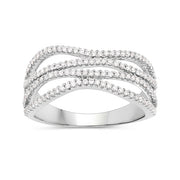 Bids.com 0.46 Carat Genuine White Diamond 14K White Gold Ring (F-G Color, SI Clarity) Rings White Smoke size 8.25
