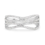 Bids.com 0.46 Carat Genuine White Diamond 14K White Gold Ring (F-G Color, SI Clarity) Rings Light Gray size 8.25