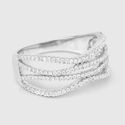 Bids.com 0.46 Carat Genuine White Diamond 14K White Gold Ring (F-G Color, SI Clarity) Rings Lavender size 8.25