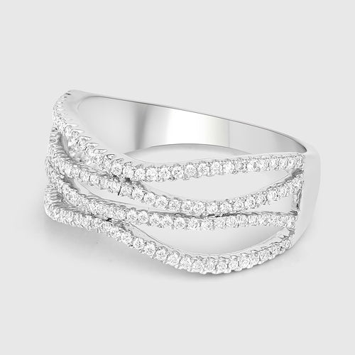 Bids.com 0.46 Carat Genuine White Diamond 14K White Gold Ring (F-G Color, SI Clarity) Rings Light Gray size 8.25