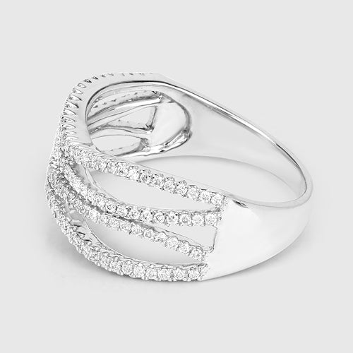 Bids.com 0.46 Carat Genuine White Diamond 14K White Gold Ring (F-G Color, SI Clarity) Rings Lavender size 8.25