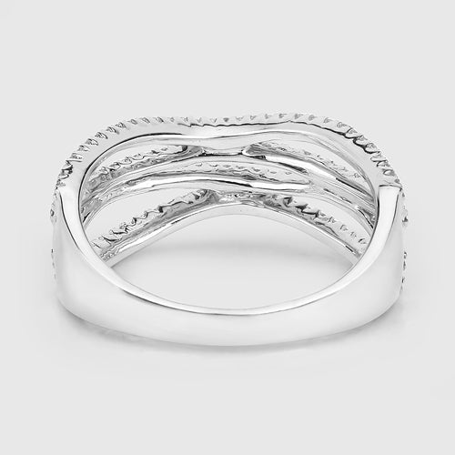 Bids.com 0.46 Carat Genuine White Diamond 14K White Gold Ring (F-G Color, SI Clarity) Rings Lavender size 8.25