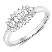 Bids.com 0.37 Carat Genuine White Diamond 14K White Gold Ring (E-F Color, VS-SI Clarity) Rings White Smoke size 8.00