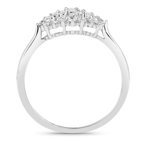 Bids.com 0.37 Carat Genuine White Diamond 14K White Gold Ring (E-F Color, VS-SI Clarity) Rings White Smoke size 8.00