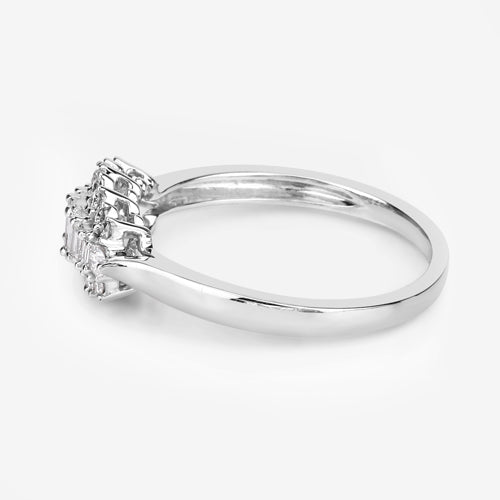 Bids.com 0.37 Carat Genuine White Diamond 14K White Gold Ring (E-F Color, VS-SI Clarity) Rings White Smoke size 8.00
