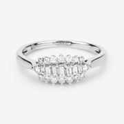 Bids.com 0.37 Carat Genuine White Diamond 14K White Gold Ring (E-F Color, VS-SI Clarity) Rings Light Gray size 8.00