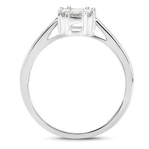 Bids.com 0.48 Carat Genuine White Diamond 18K White Gold Ring Rings White Smoke size 7.00,size 6.00,size 8.00
