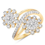 Bids.com 0.56 Carat Genuine White Diamond 14K Yellow Gold Ring (E-F Color, SI1-SI2 Clarity) Rings White Smoke size 6.00