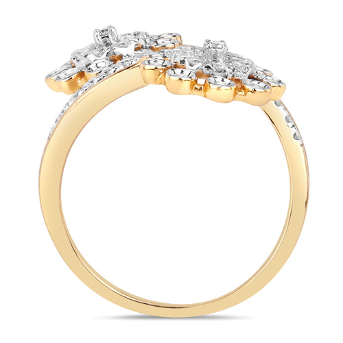 Bids.com 0.56 Carat Genuine White Diamond 14K Yellow Gold Ring (E-F Color, SI1-SI2 Clarity) Rings White Smoke size 6.00