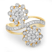 Bids.com 0.56 Carat Genuine White Diamond 14K Yellow Gold Ring (E-F Color, SI1-SI2 Clarity) Rings White Smoke size 6.00