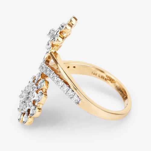 Bids.com 0.56 Carat Genuine White Diamond 14K Yellow Gold Ring (E-F Color, SI1-SI2 Clarity) Rings White Smoke size 6.00