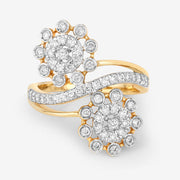 Bids.com 0.56 Carat Genuine White Diamond 14K Yellow Gold Ring (E-F Color, SI1-SI2 Clarity) Rings White Smoke size 6.00