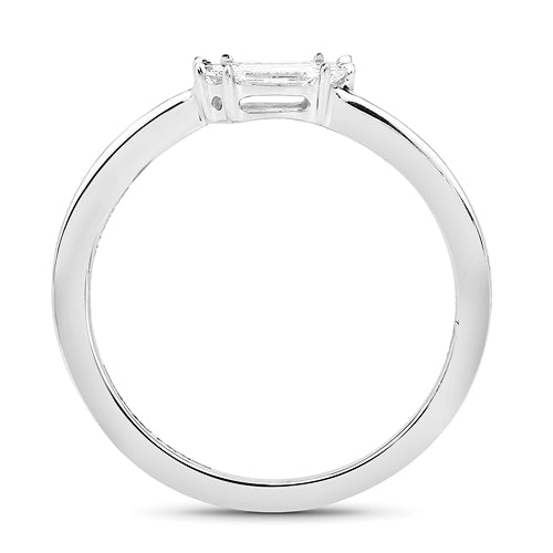 Bids.com 0.33 Carat Genuine White Diamond 18K White Gold Ring (F-G Color, VVS-VS Clarity) Rings White Smoke size 7.00