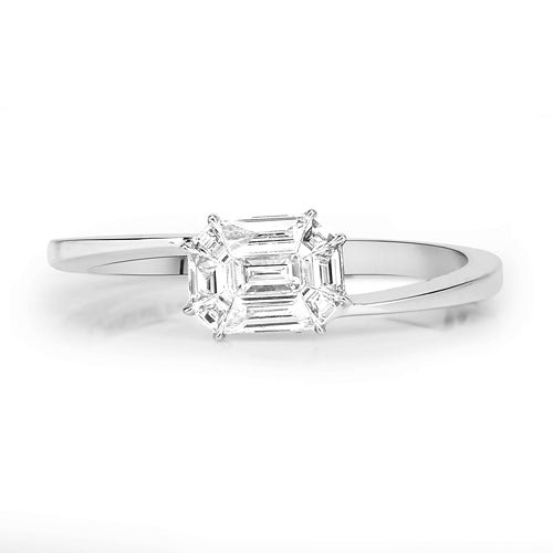 Bids.com 0.33 Carat Genuine White Diamond 18K White Gold Ring (F-G Color, VVS-VS Clarity) Rings Light Gray size 7.00