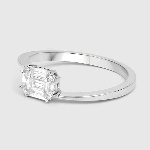 Bids.com 0.33 Carat Genuine White Diamond 18K White Gold Ring (F-G Color, VVS-VS Clarity) Rings Lavender size 7.00