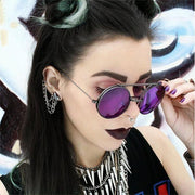 zeroUV Steampunk Vintage Circle Round Flip Up Vintage Sunglasses 8793 Sunglasses Black Black Red,Gold Purple,Silver Orange,Silver Blue,Gold Green,Gunmetal Purple,Gold Red,Gold Blue,Gold Pink
