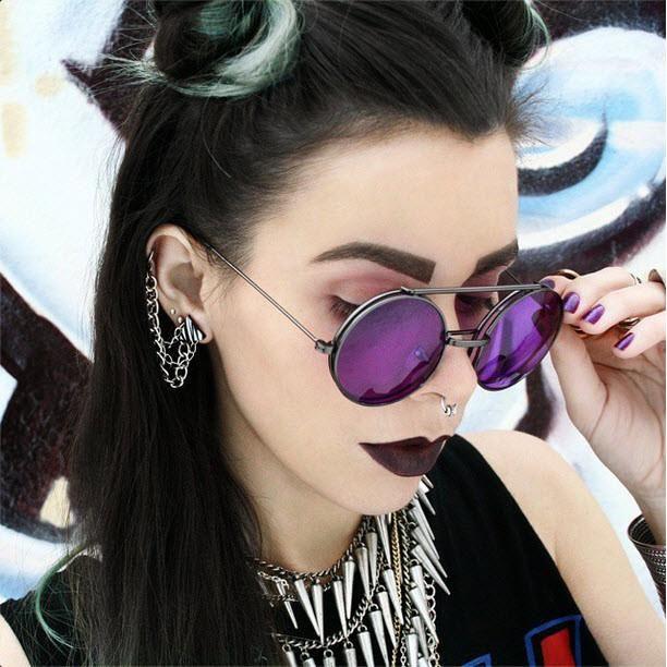 zeroUV Steampunk Vintage Circle Round Flip Up Vintage Sunglasses 8793 Sunglasses Black Black Red,Gold Purple,Silver Orange,Silver Blue,Gold Green,Gunmetal Purple,Gold Red,Gold Blue,Gold Pink
