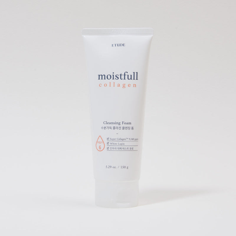 AsiaBeautyMall ETUDE Moistfull Collagen Cleansing Foam Face Cleanser Light Gray