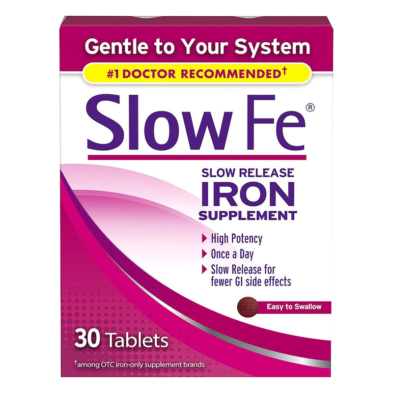 Slow Fe Slow Fe Slow  Release Iron Supplement 45Mg Tablets 30Ct Vitamins & Supplements White Smoke