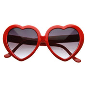 zeroUV Celebrity Novelty Angel Heart Shape Sunglasses 8182 Sunglasses White Smoke Red