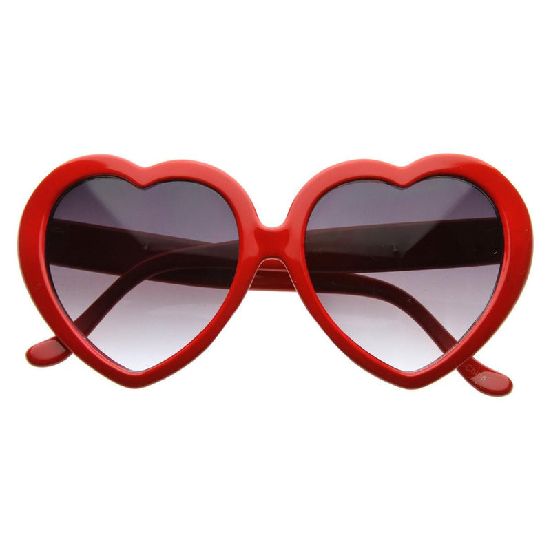zeroUV Celebrity Novelty Angel Heart Shape Sunglasses 8182 Sunglasses White Smoke Red