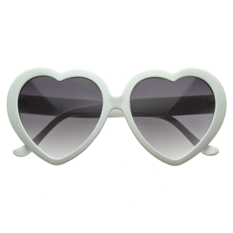 zeroUV Celebrity Novelty Angel Heart Shape Sunglasses 8182 Sunglasses White Smoke White