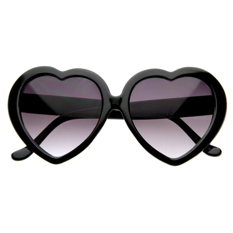 zeroUV Celebrity Novelty Angel Heart Shape Sunglasses 8182 Sunglasses White Smoke Black