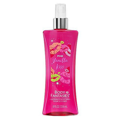 Body Fantasies Body Fantasies Signature Pink Vanilla Kiss Fantasy Fragrance Spray 8.0 Oz / 236 Ml Body Mist White Smoke