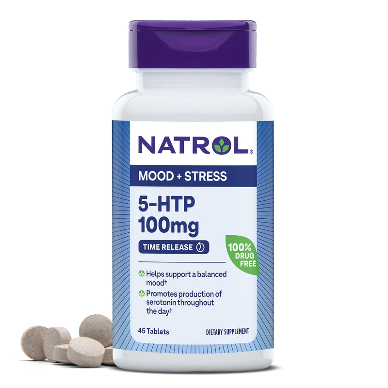 Natrol Natrol 5-HTP Mood And Stress Maximum Strength 200 Mg Time Release Tablet, 30 Tablets Vitamins & Supplements White Smoke