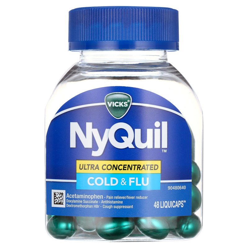 Vicks Vicks Cold & Flu, Ultra Concentrated, Max Strength, Liquicaps Medicine & Drugs White Smoke