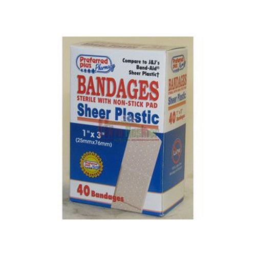 Preferred Pharmacy Preferred Pharmacy Preffered Plus Bandages Sheer Plastic 1 Medical Tape & Bandages Dark Gray