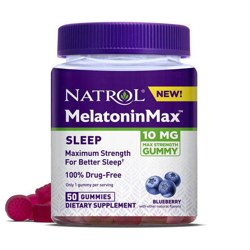 Natrol Natrol Melatonin Max, Sleep, 10 Mg, Gummies, Blueberry Vitamins & Supplements White Smoke