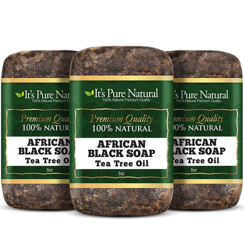 It's Pure Natural It's Pure Natural African Black Soap Tea Tree Oil 5 Oz Health & Beauty White Smoke