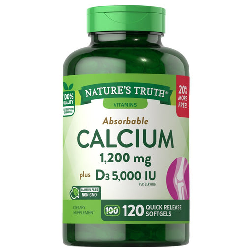 Nature's Truth Nature's Truth Absorbable Calcium 120 Quick Release Softgels Vitamins & Supplements White Smoke