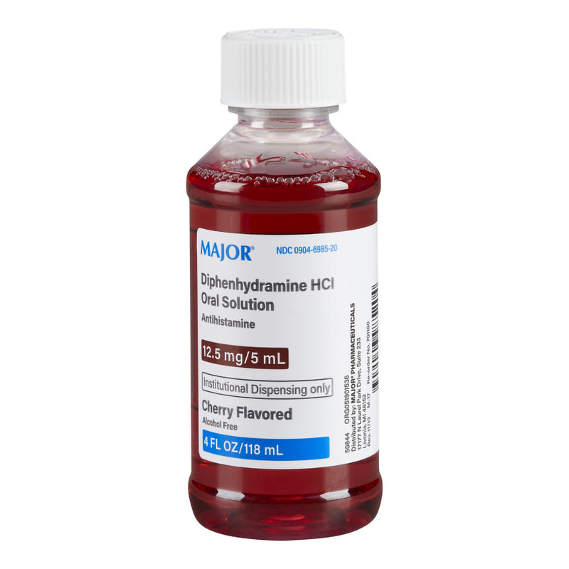 Major Major Diphenhydramine HCI 12.5mg/5 mL Oral Solution Cherry 4 Oz Health & Beauty White Smoke