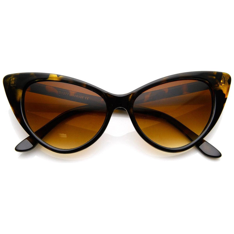 zeroUV Celebrity Hot Tip Pointed Cat Eye Sunglasses 8371 Sunglasses White Smoke Dark Tortoise