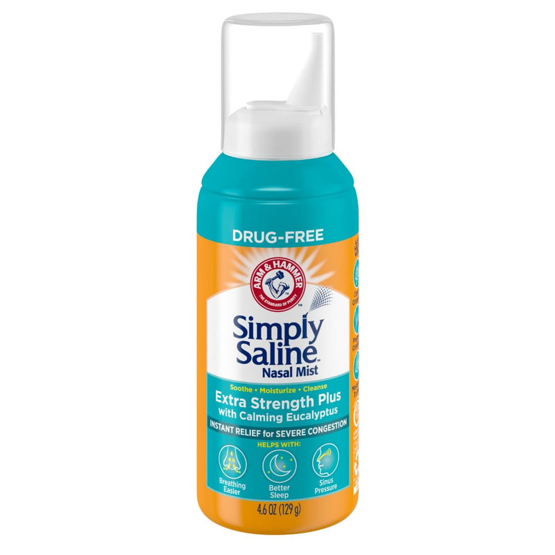Simply Saline Simply Saline Extra Strength Plus Eucalyptus Severe Congestion Nasal Mist, 4.6 Oz Respiratory Care White Smoke