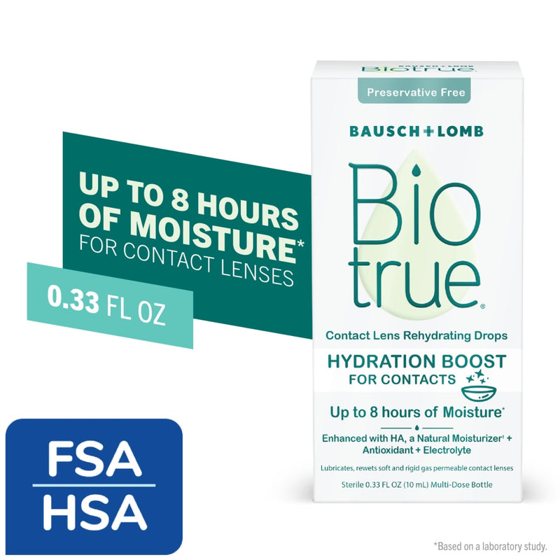 Biotrue Biotrue® Hydration Boost Contact Lens Rehydrating Drops – 0.33 Fl Oz Personal Care White Smoke