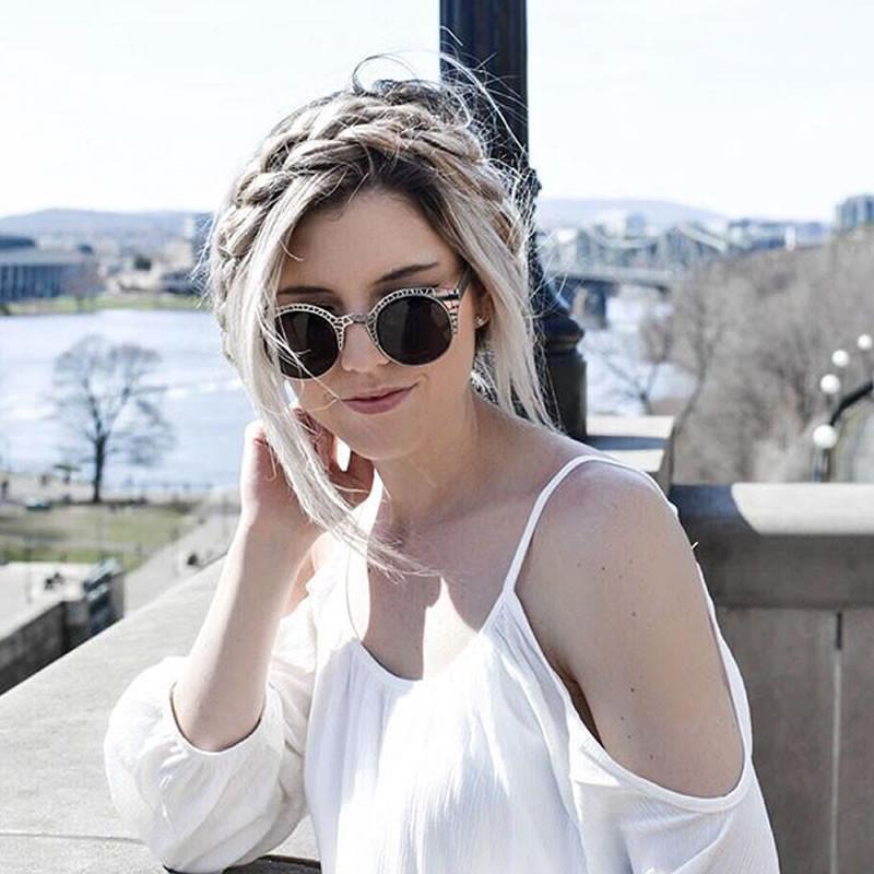 zeroUV Women's Indie Round Metal Laser Cut Mesh Cat Eye 9432 Sunglasses White Smoke Gold,Black,Silver,Rose Gold,Silver White Smoke,Gold White Smoke