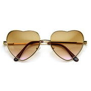zeroUV Cute Metal Heart Shape Rainbow Color Lens Sunglasses 9205 Sunglasses White Smoke Gold Amber Pink