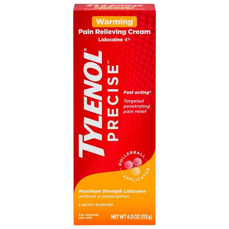 Tylenol Tylenol Precise Warming Pain Relief Lidocaine Cream Back Care Red