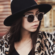 zeroUV Women's Indie Round Metal Laser Cut Mesh Cat Eye 9432 Sunglasses Black Gold,Black,Silver,Rose Gold,Silver White Smoke,Gold White Smoke