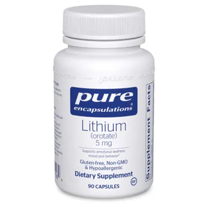 Pure Encapsulations Pure Encapsulations Lithium Orotate 5 Mg, 90 Capsules Vitamins & Supplements White Smoke