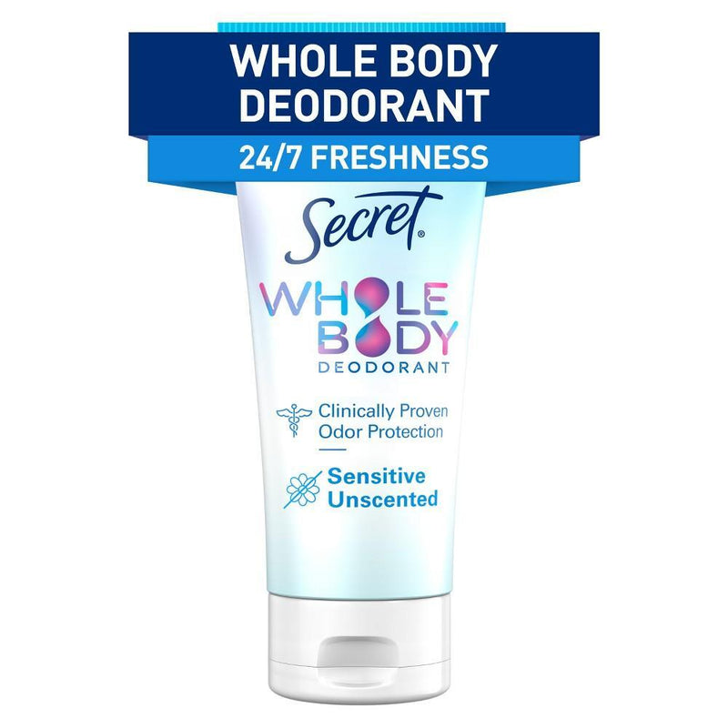 Secret Secret Whole Body Aluminum Free Deodorant Clear Cream - Unscented - 3.0oz Deodorant White Smoke