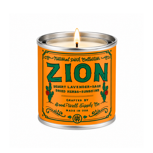 Good & Well Supply Co Zion National Park Candle Candles Dark Orange Half Pint / 8oz / Cotton Wick,Pint / 14oz / Cotton Wick