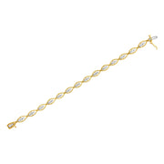 Bids.com 10K Yellow Gold Plated .925 Sterling Silver 1 cttw Prong Set Round-Cut Diamond Link Bracelet (J-K Color, I1-I2 Clarity) - 7.25" Bracelets White Smoke Yellow.Sterling Silver / 7.25