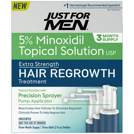 Just For Men Just For Men Hair Regrowth Treatment - 6 Fl Oz Hair Loss Treatments Light Gray