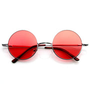 zeroUV Retro Hippie Metal Lennon Round Color Lens Sunglasses 8594 Sunglasses White Smoke Silver Purple,Silver Blue,Silver Red,Silver Pink,Gunmetal Smoke,Black Smoke,Gold Brown