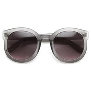 zeroUV Womens Designer Round Oversize Retro Fashion Sunglasses 8623 Sunglasses White Smoke Smoke Lavender